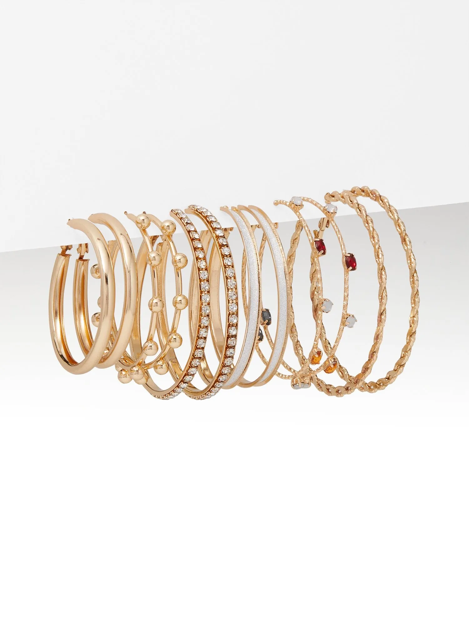 6-Piece Gold-Tone Hoop Earring Set