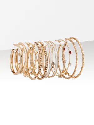6-Piece Gold-Tone Hoop Earring Set