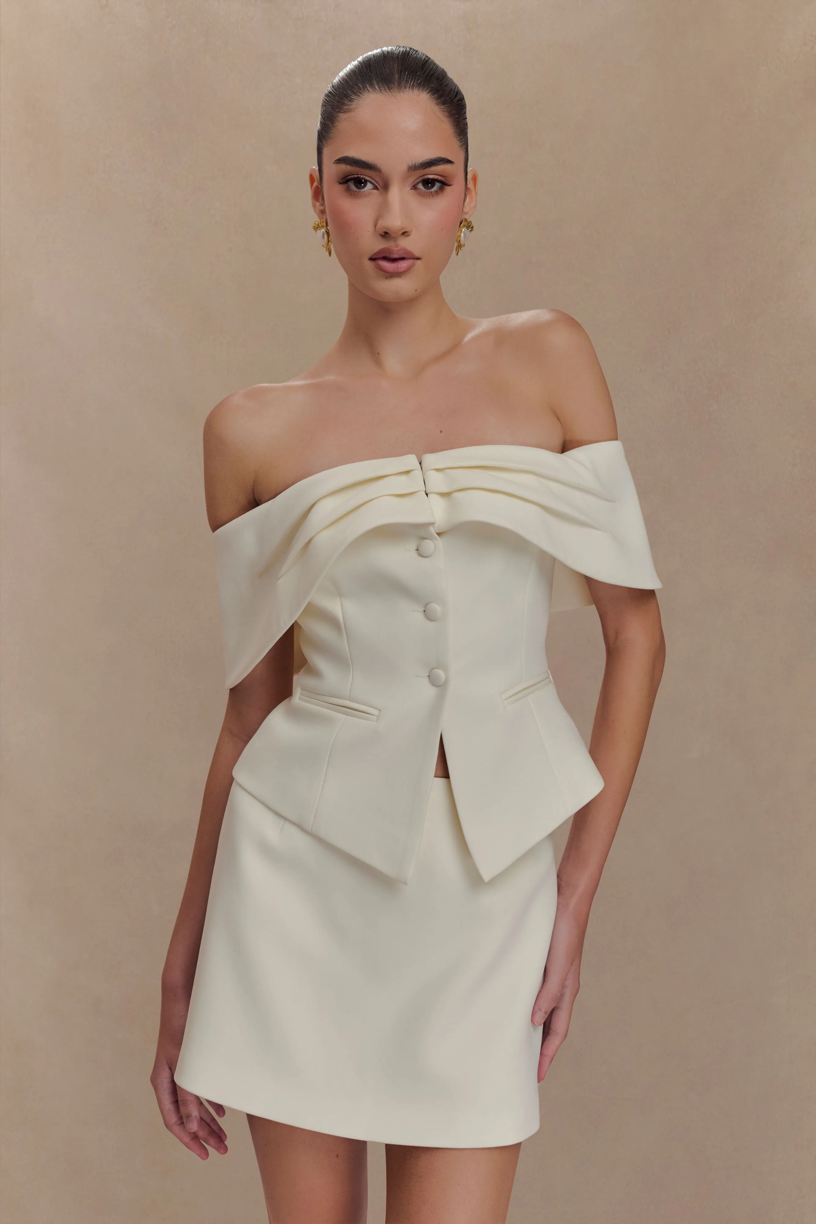Alix Suiting Mini Skort - Ivory