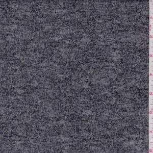 Black/Grey Slubbed Sweater Knit Fabric