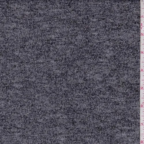 Black/Grey Slubbed Sweater Knit Fabric