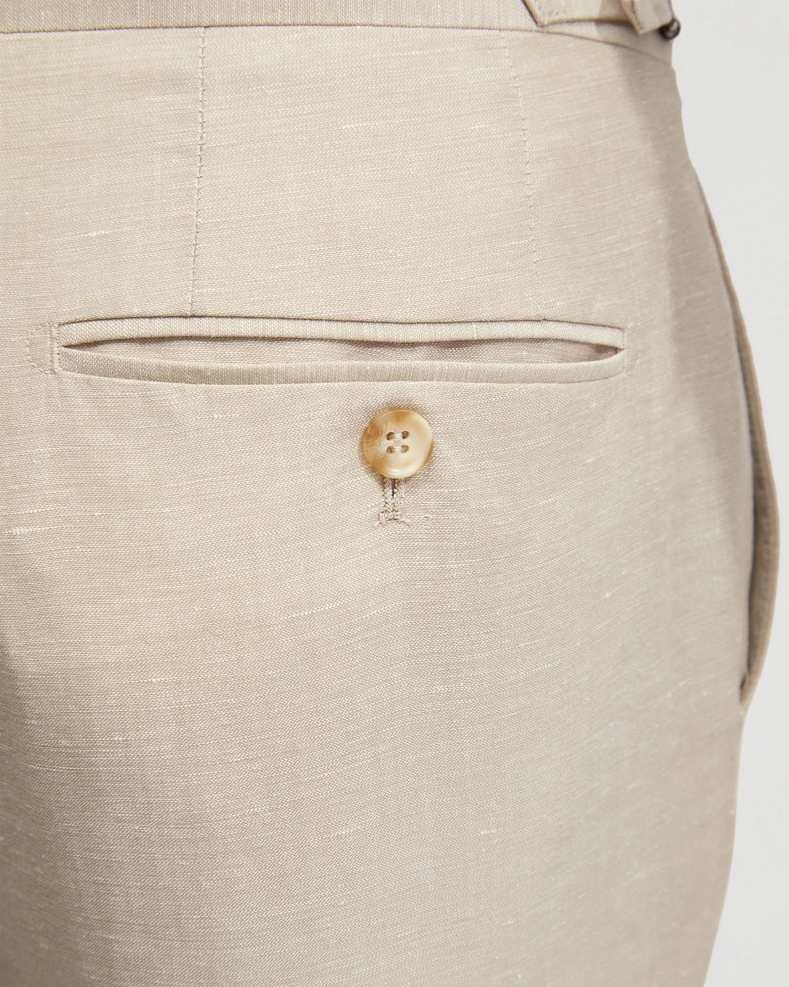 Byron Wool Linen Cuffed Suit Trousers