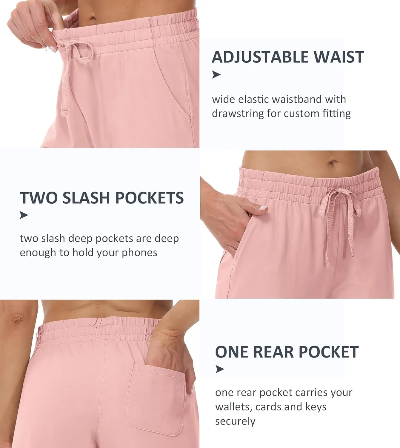 Cakulo Womens Capri Pants Wide Leg Yoga Capris Summer High Waisted Casual Lounge Cropped Pants with Pockets