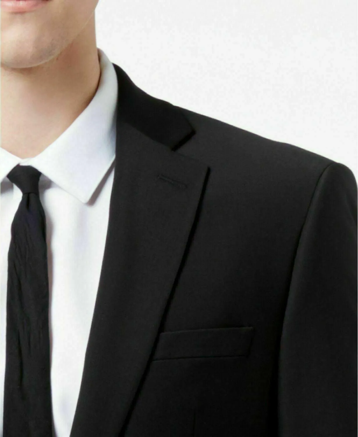 Calvin Klein Mens Skinny fit Suit Jacket Blazer 36 S Black Solid Stretch