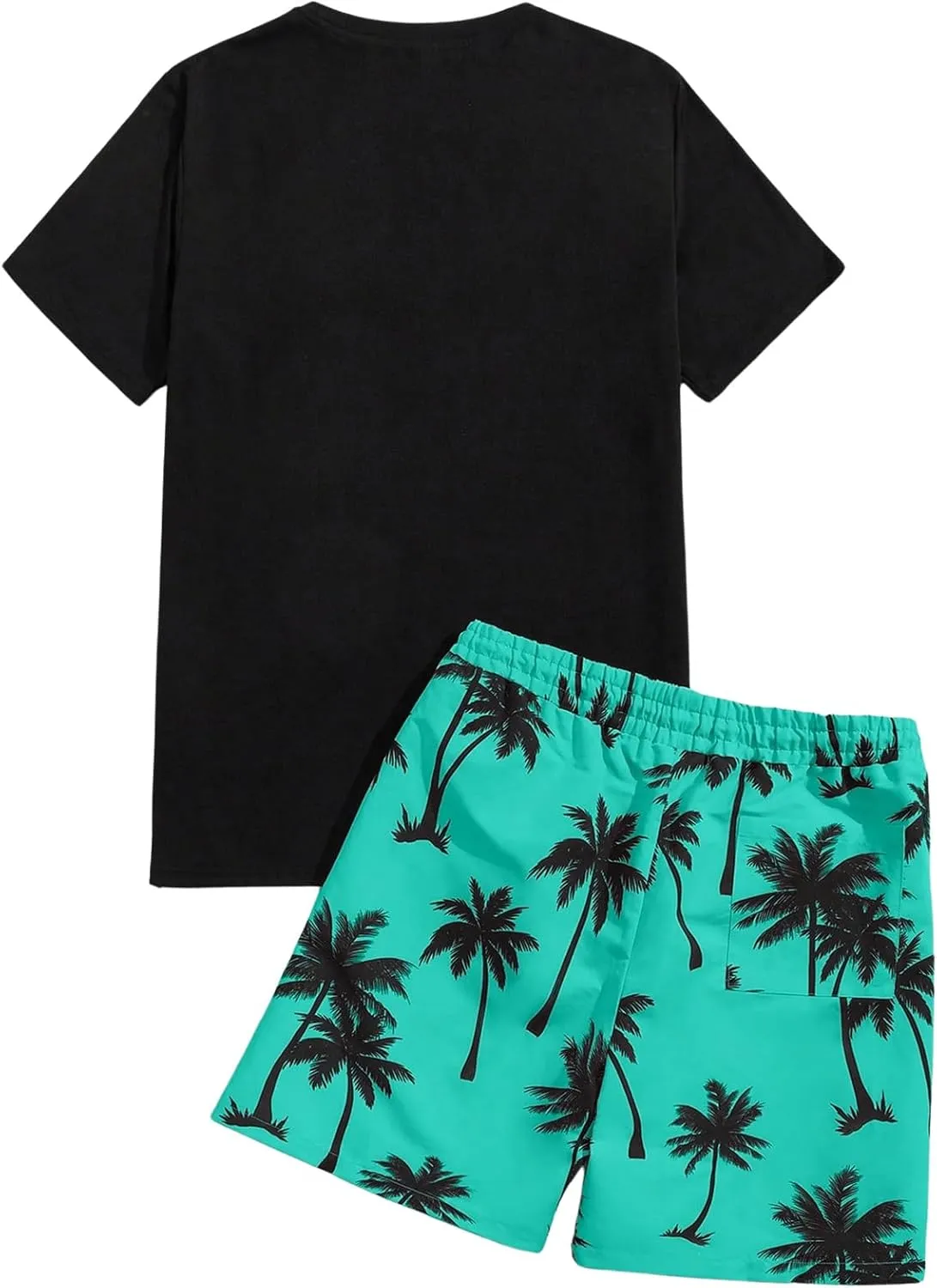 Floerns Men's Shirt and Shorts 2 Piece Sets Graphic Print Beach Outfits