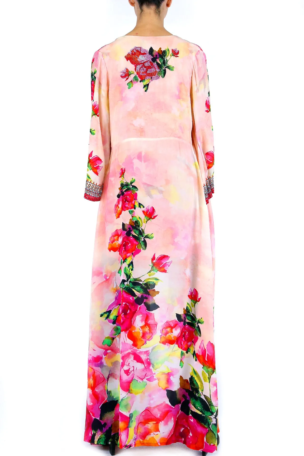Floral Print V Neck Wrap Dress