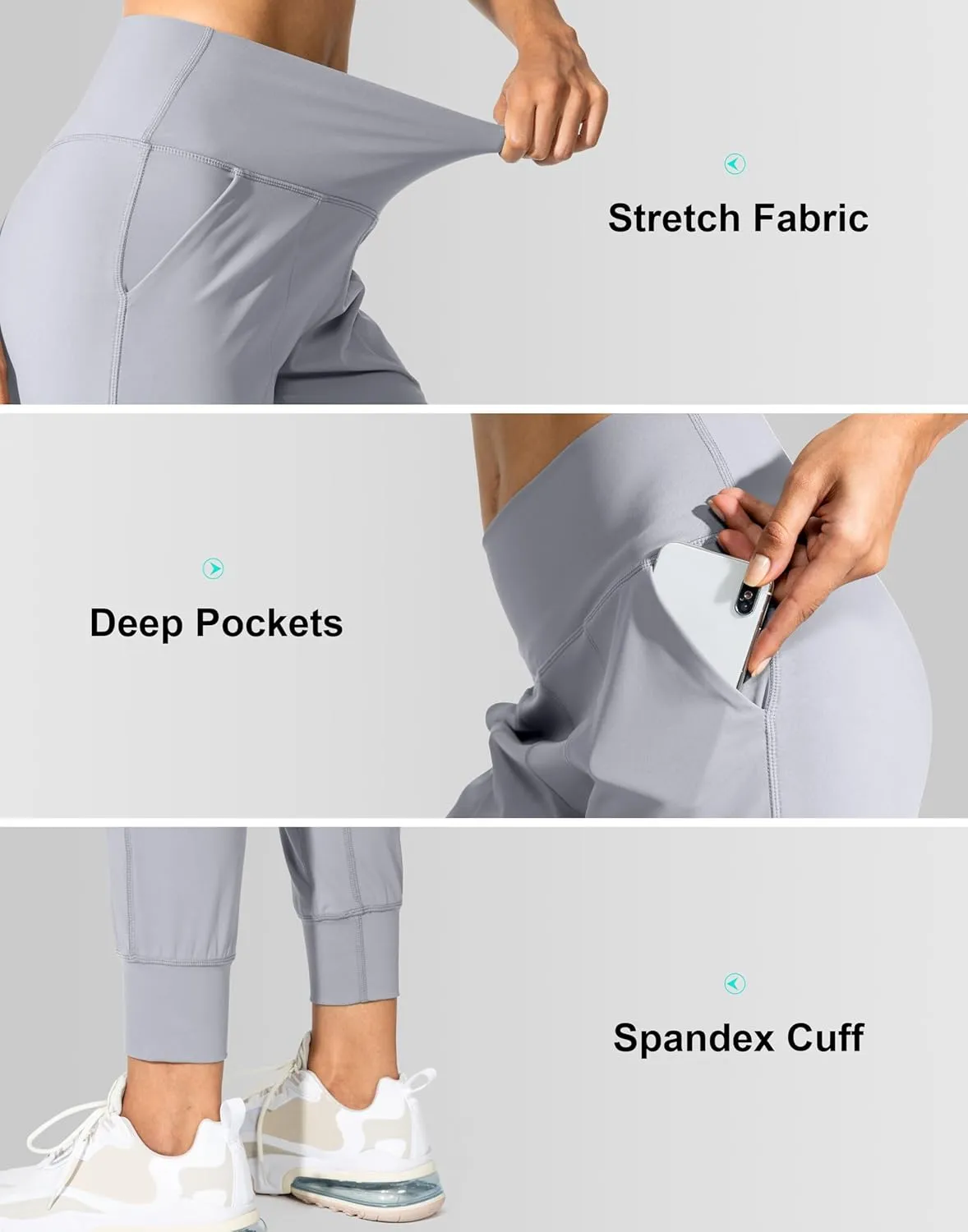 G Gradual Women's Joggers High Waisted Yoga Pants with Pockets Loose Leggings for Women Workout, Athletic, Lounge