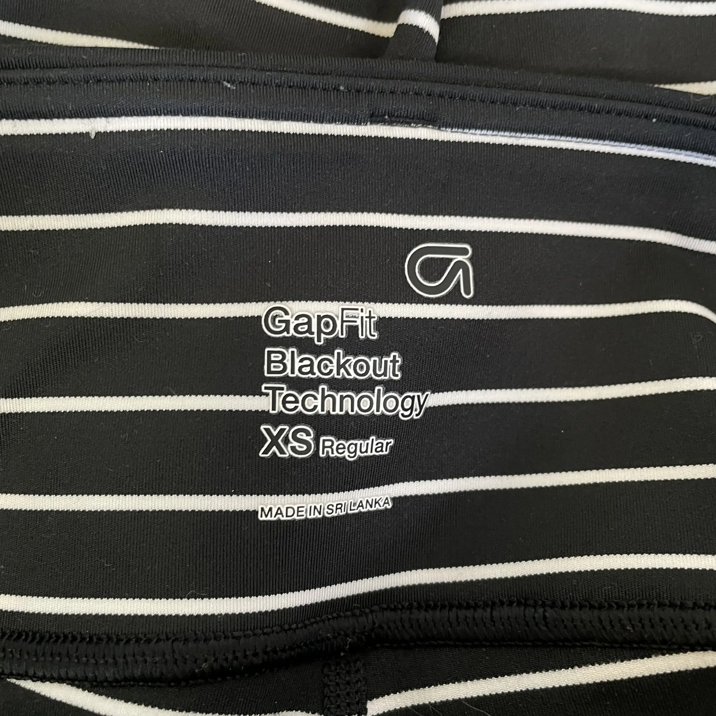 GAP | Women's Black and White Striped GAPFit Leggings | Size: XS