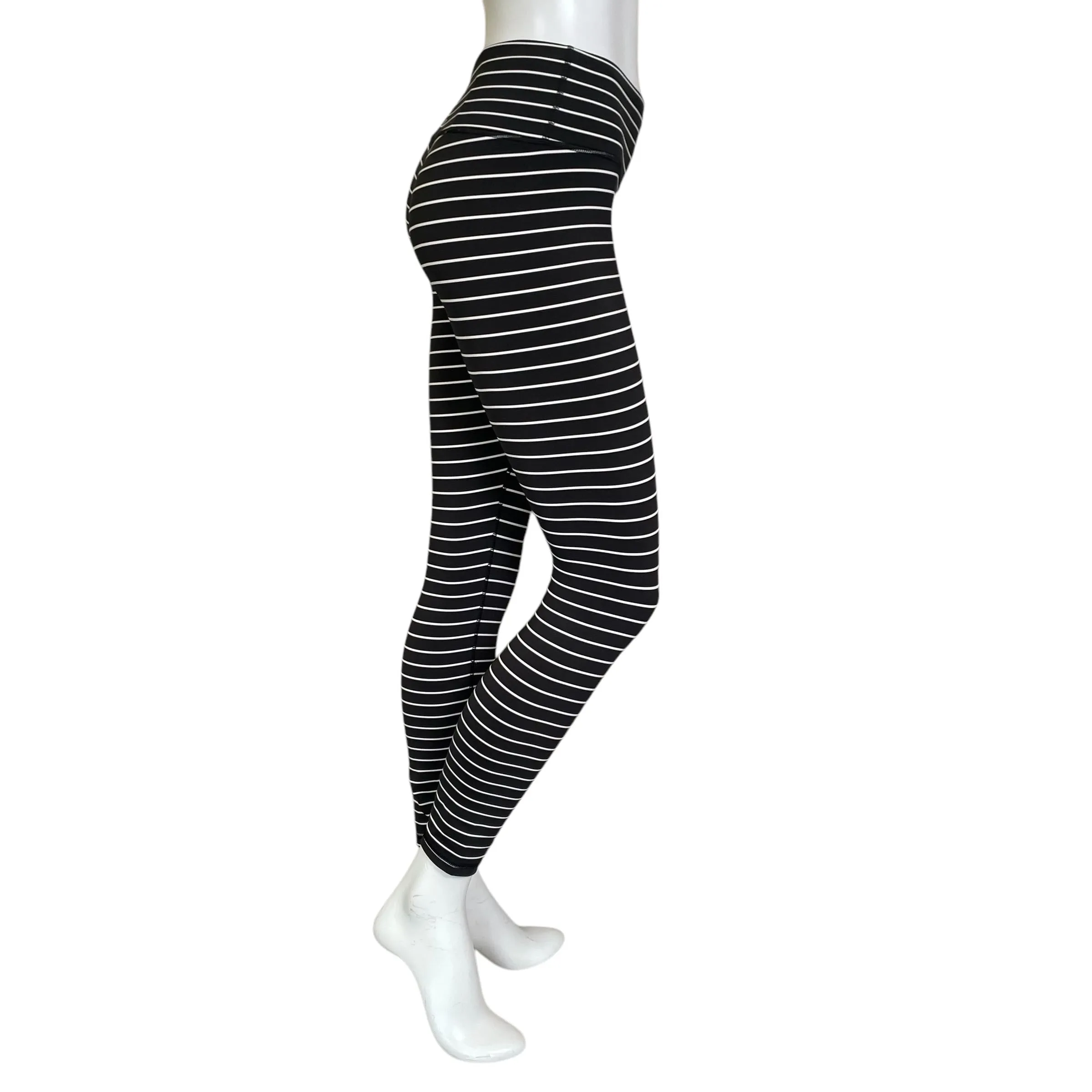 GAP | Women's Black and White Striped GAPFit Leggings | Size: XS