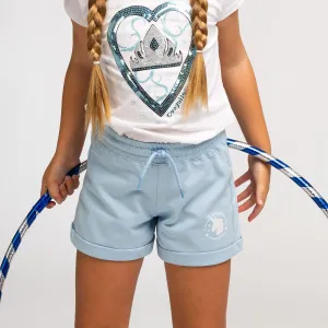 Girl's Light Blue Running Shorts