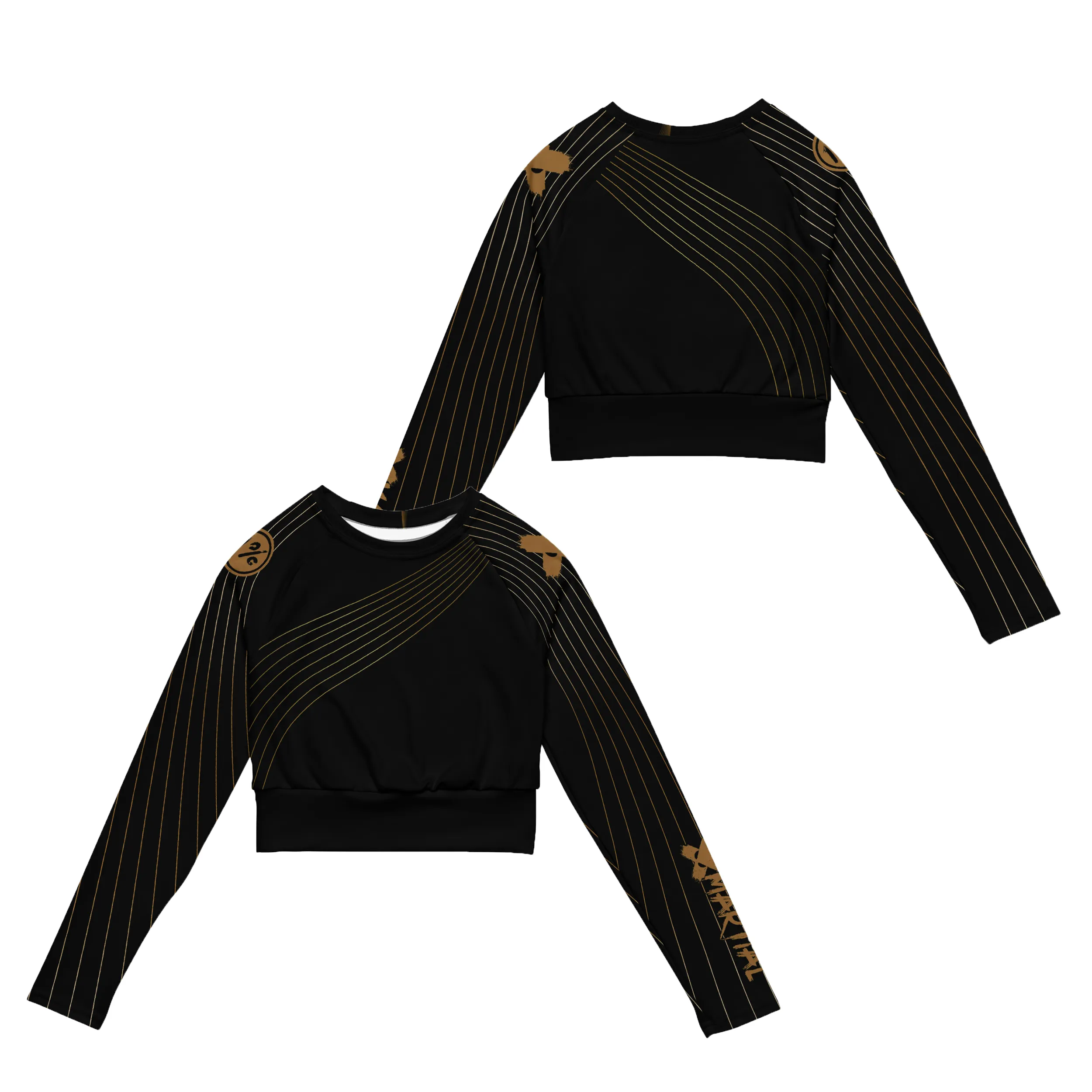 Golden Waves Women's Longsleeve Crop Top