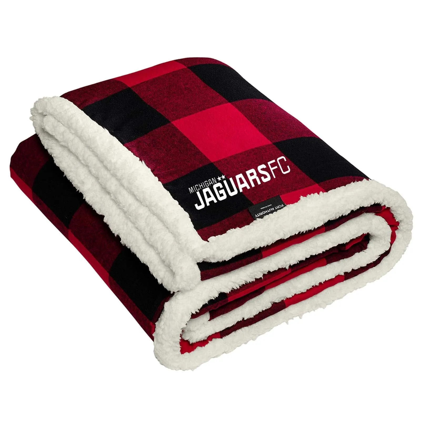 Jaguars Port Authority® Flannel Sherpa Blanket Embroidery