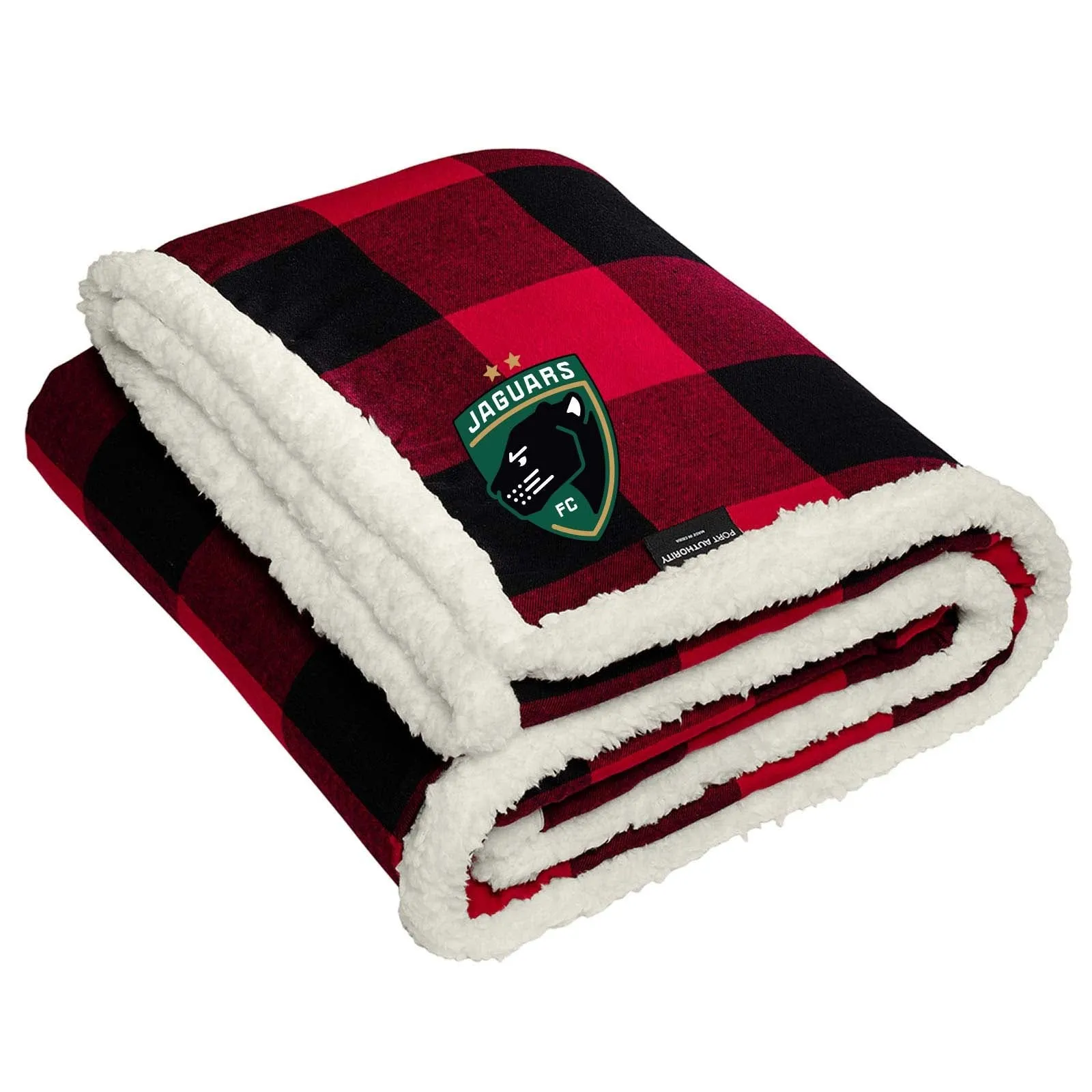 Jaguars Port Authority® Flannel Sherpa Blanket Embroidery