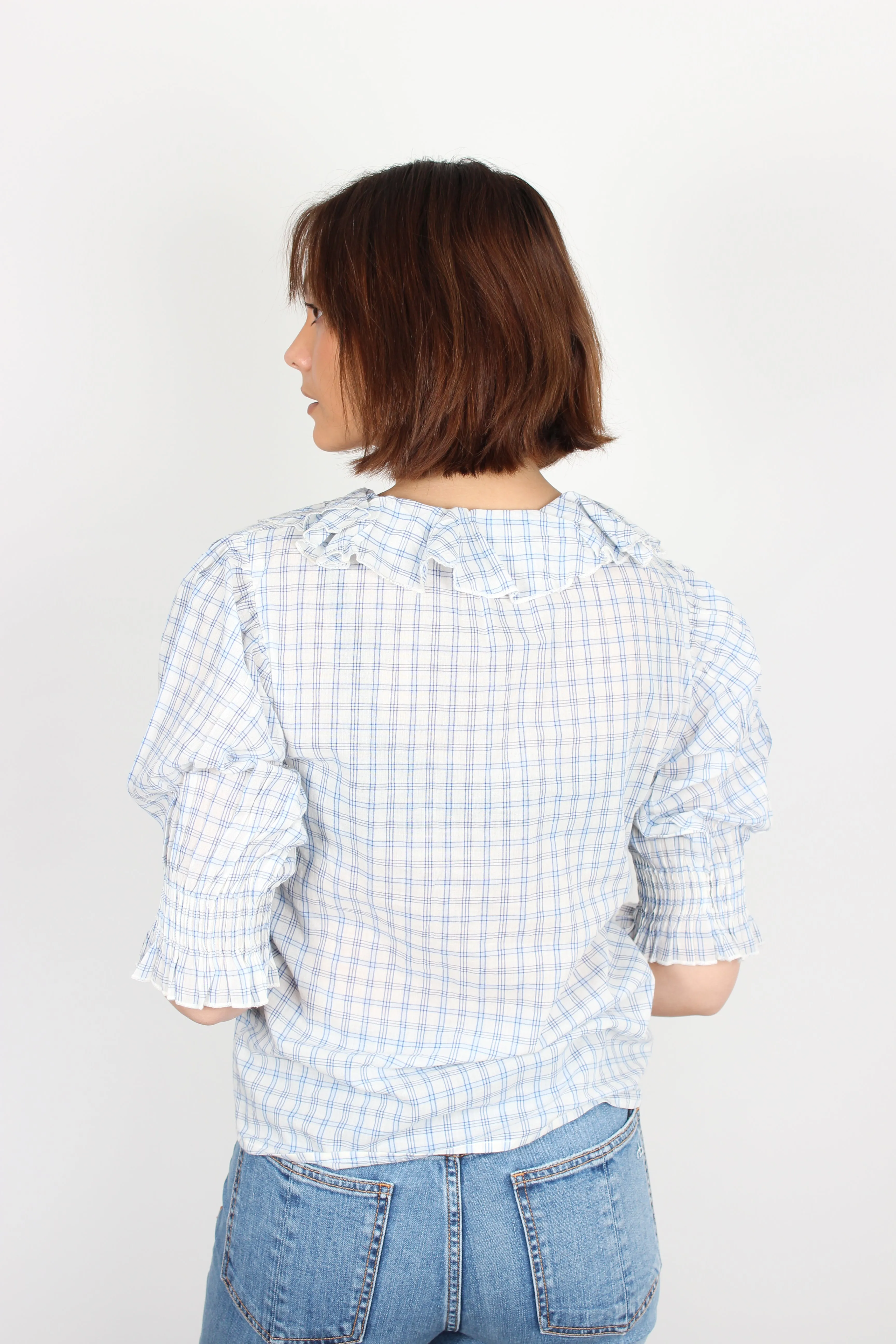 Leon & Harper Chunda checked cotton blouse