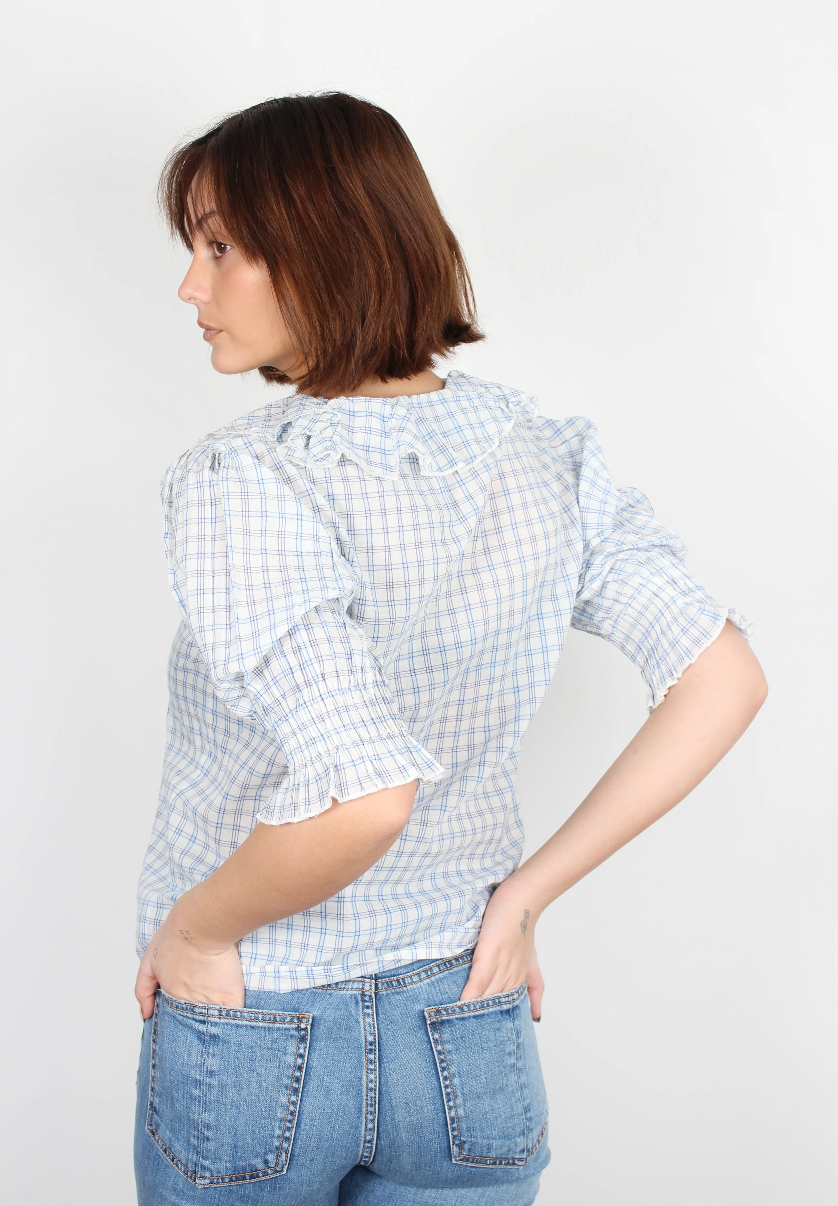 Leon & Harper Chunda checked cotton blouse
