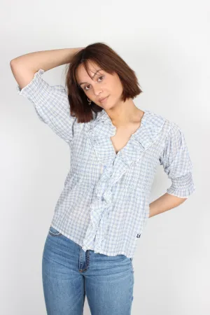 Leon & Harper Chunda checked cotton blouse