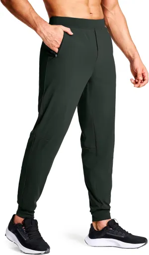 Men's Joggers Pants with Zipper Pockets Stretch Sweatpants Running Golf Workout Gym Pants for Men