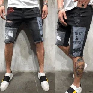 Men's Ripped Slim Denim Mids Jeans