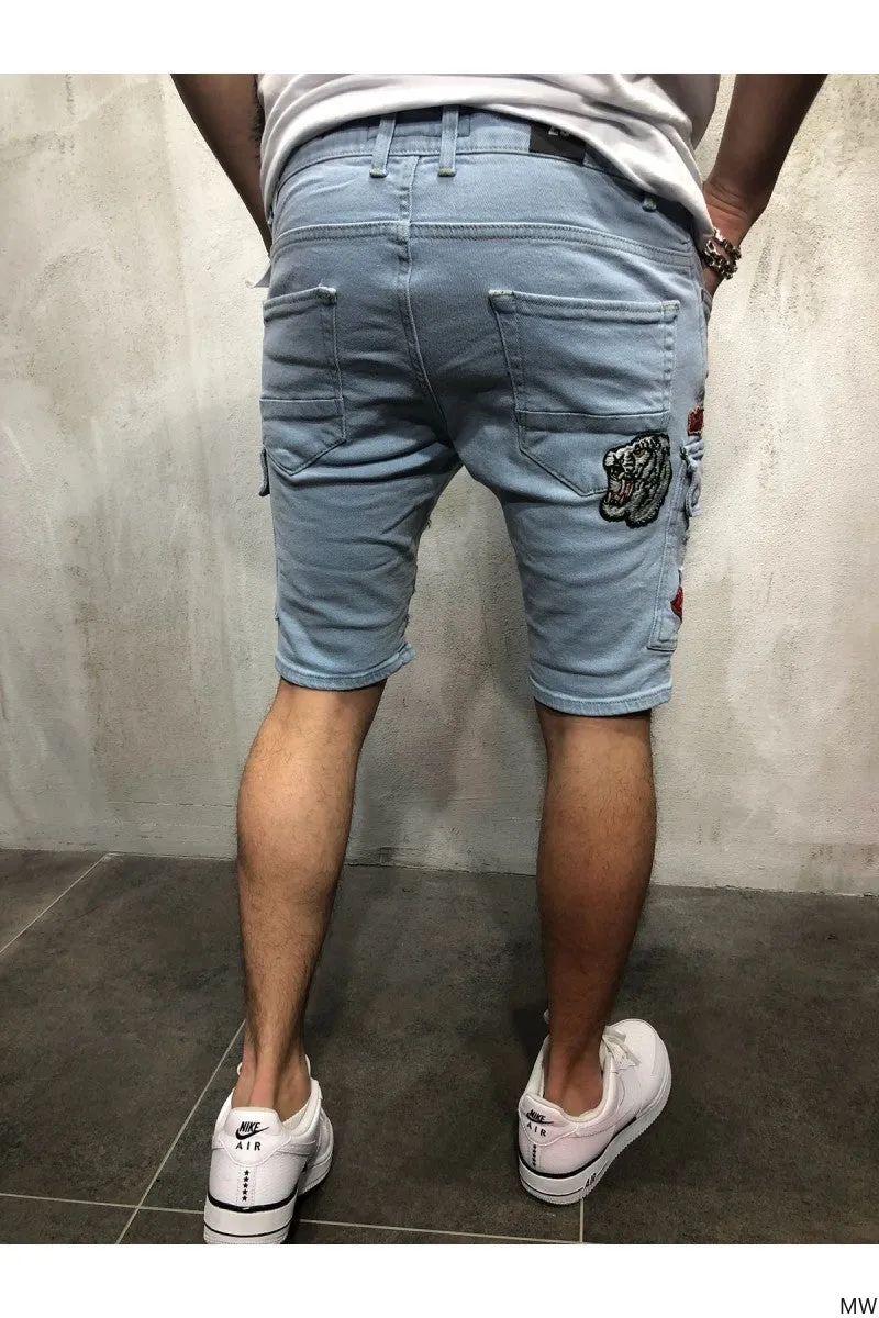 Men's Ripped Slim Denim Mids Jeans
