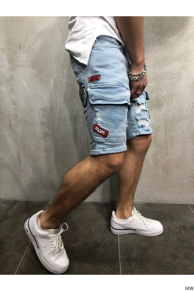 Men's Ripped Slim Denim Mids Jeans
