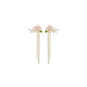 Mids-summer Day Tassle Pink Earrings