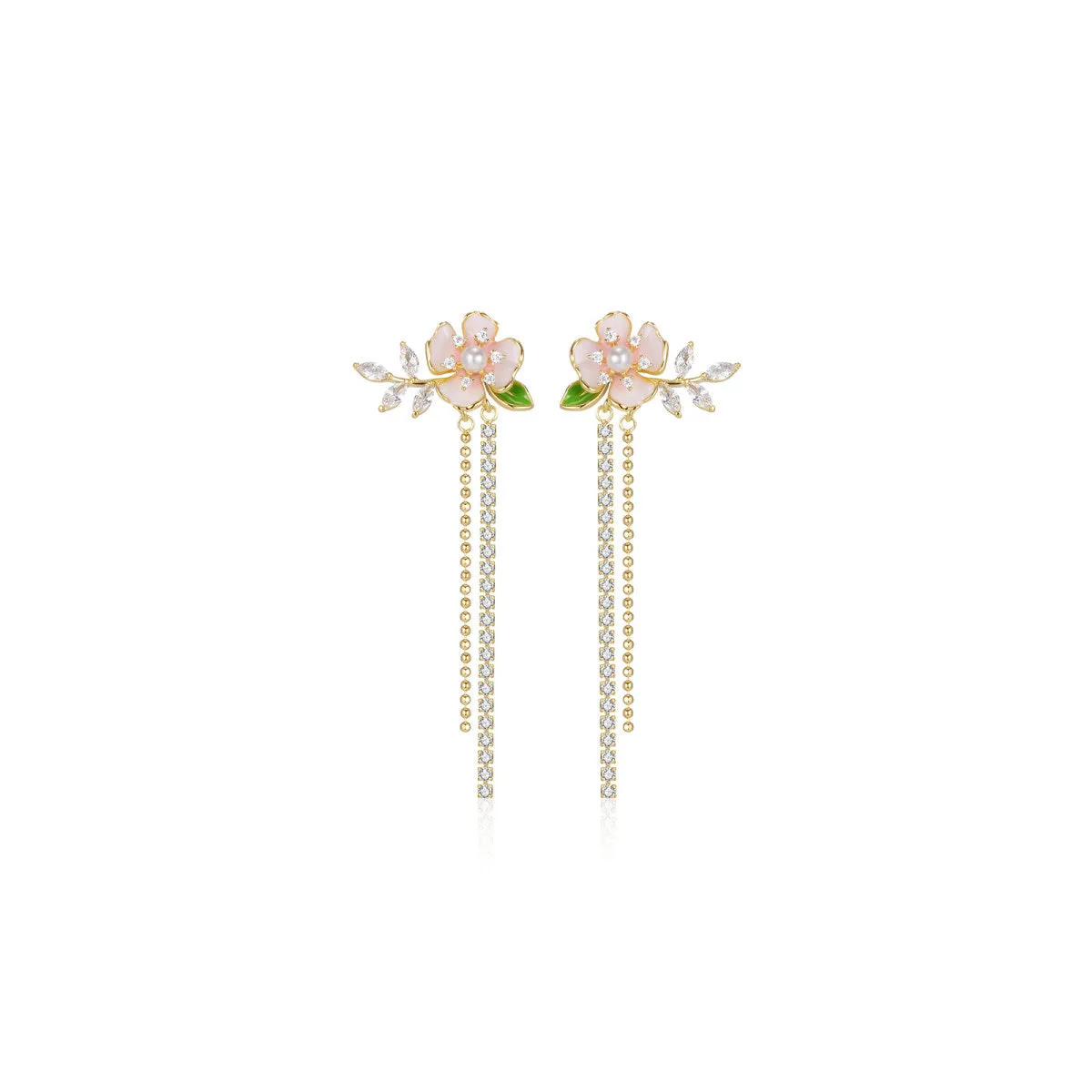 Mids-summer Day Tassle Pink Earrings
