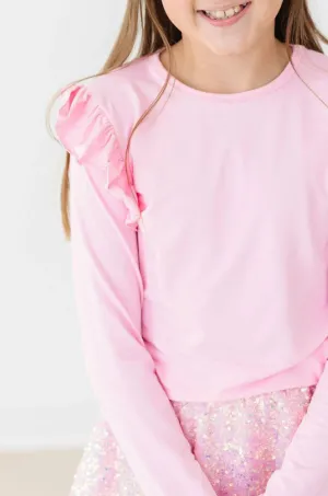 Mila & Rose Bubblegum Long Sleeve Ruffle Tee