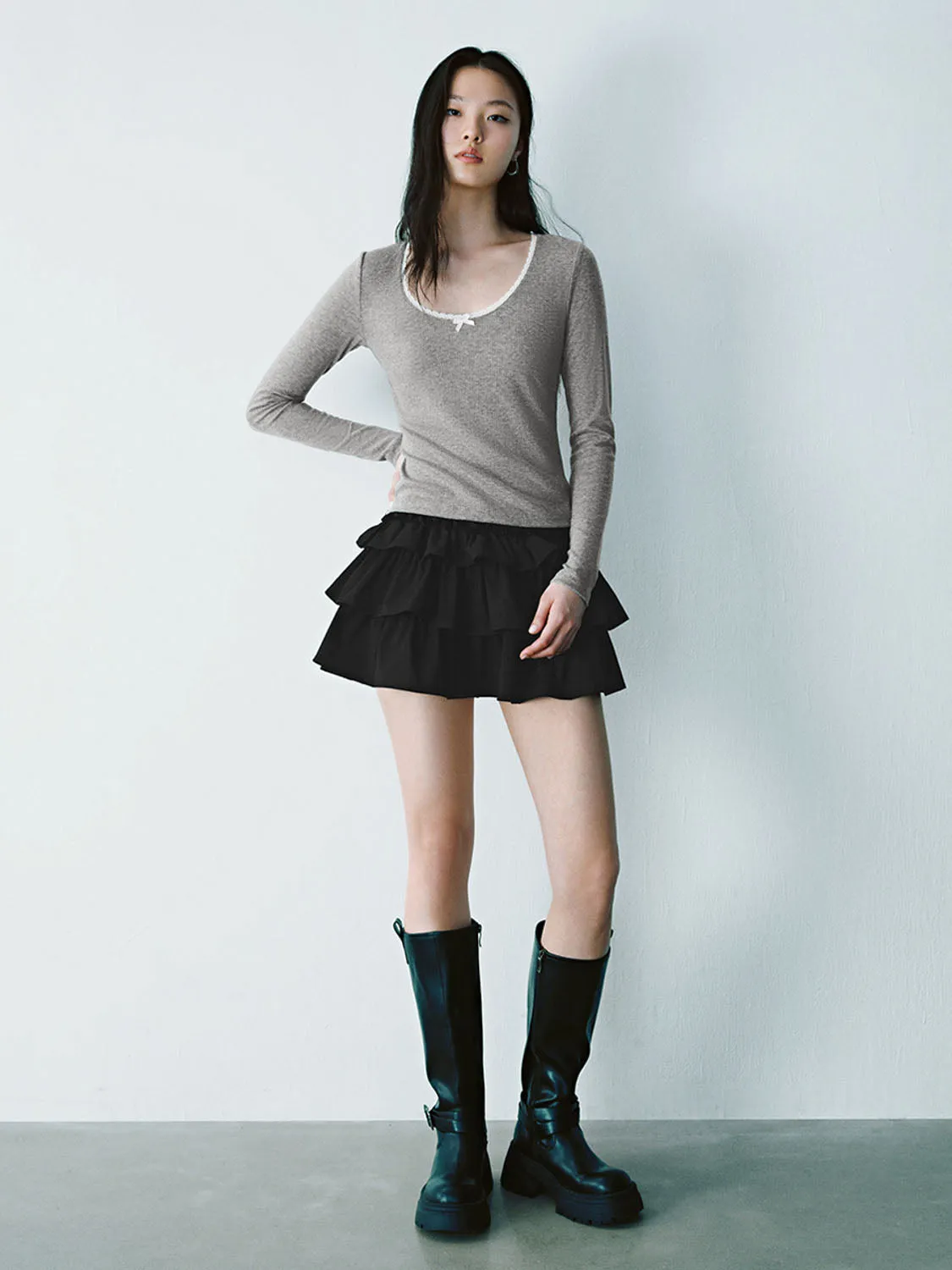 Mini Ruffle Hem Skirts
