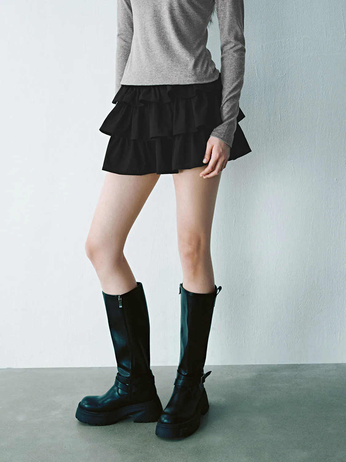 Mini Ruffle Hem Skirts