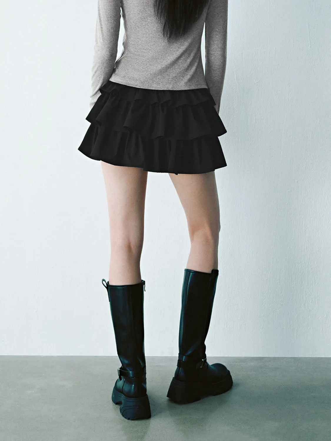 Mini Ruffle Hem Skirts