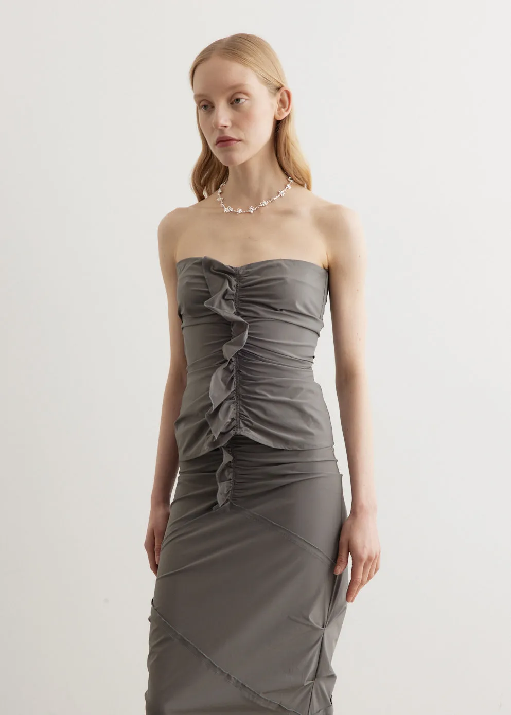 Minimal Ruffle Tube Top
