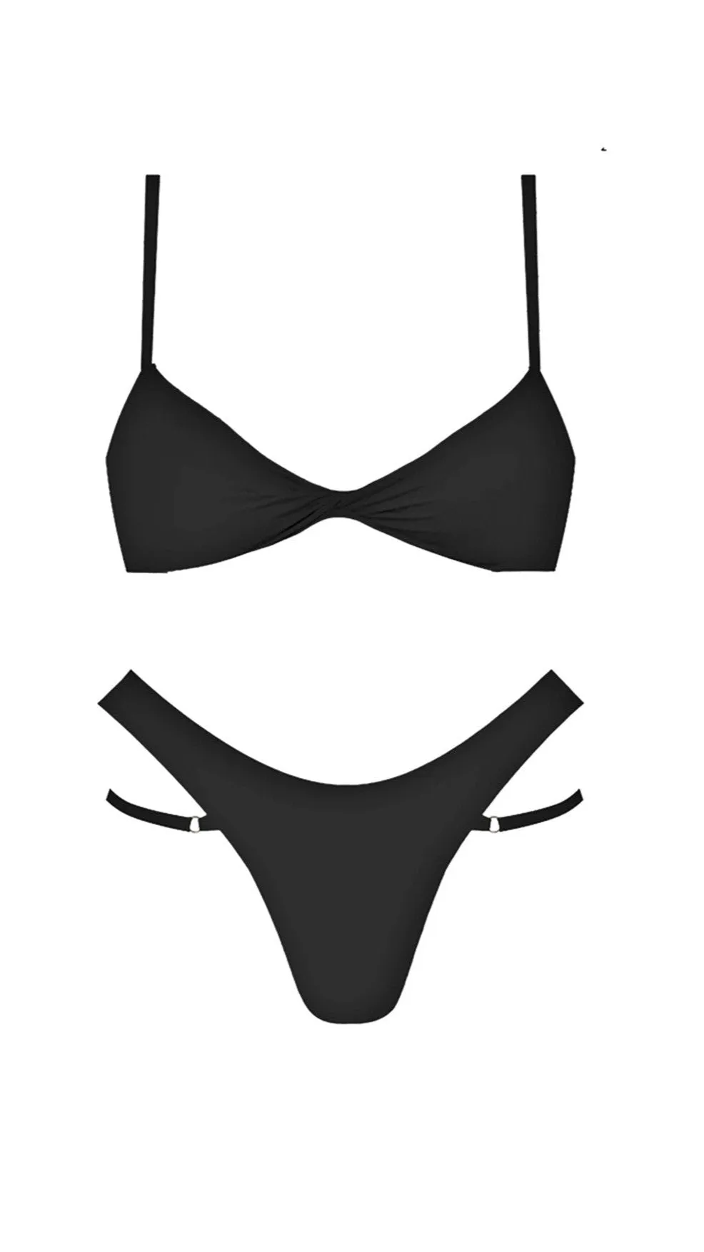 Minimal Twist Bikini Top Black