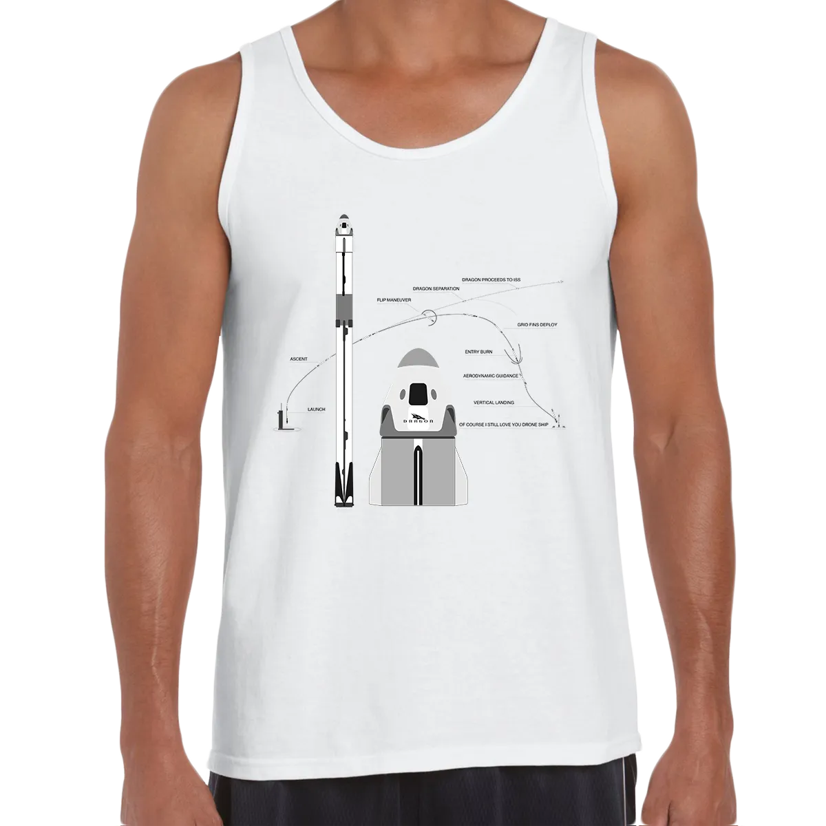 NASA SpaceX Falcon 9 Dragon Launch & Land Space Geeks 2020 Tank Top