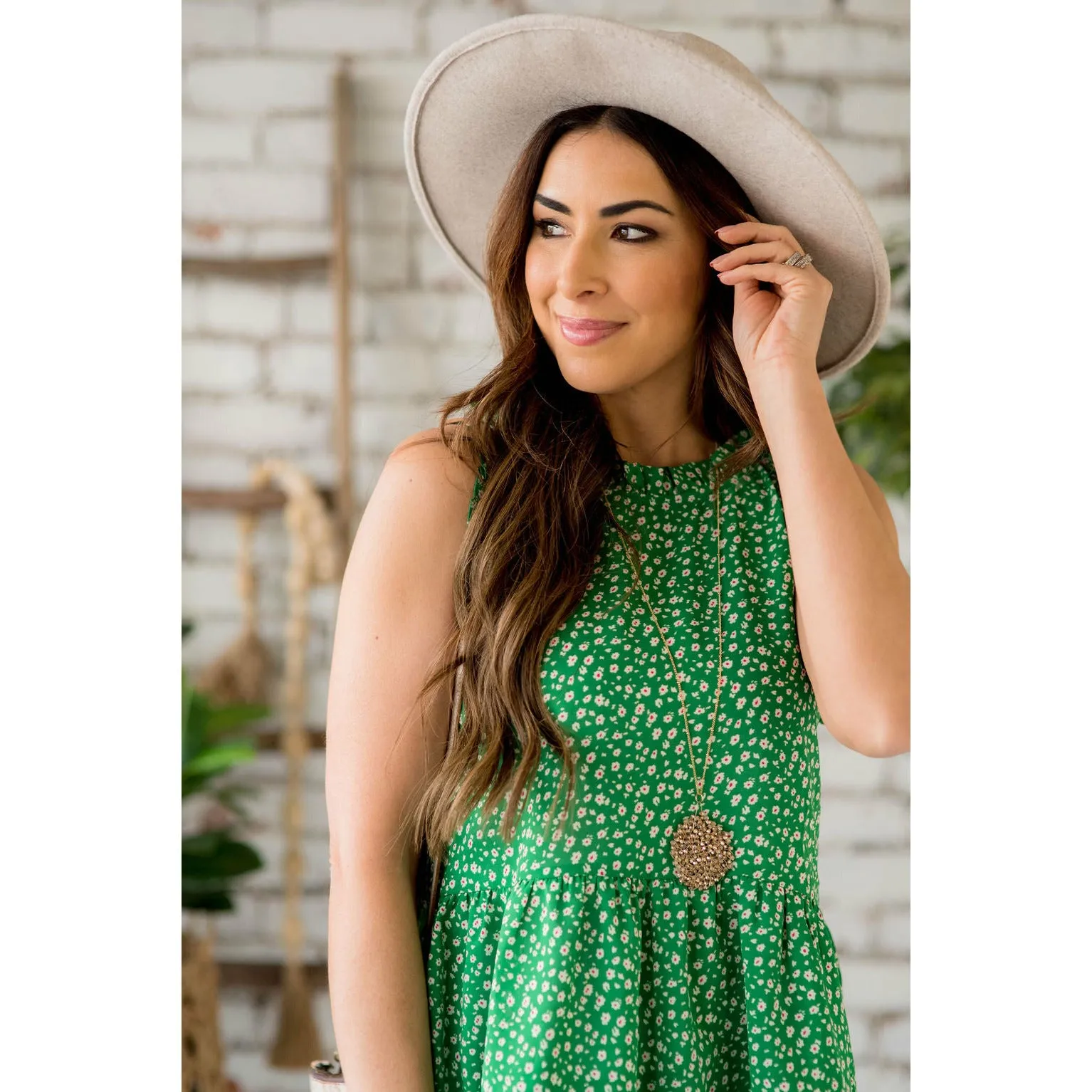 Peplum Mini Floral Ruffle Tank