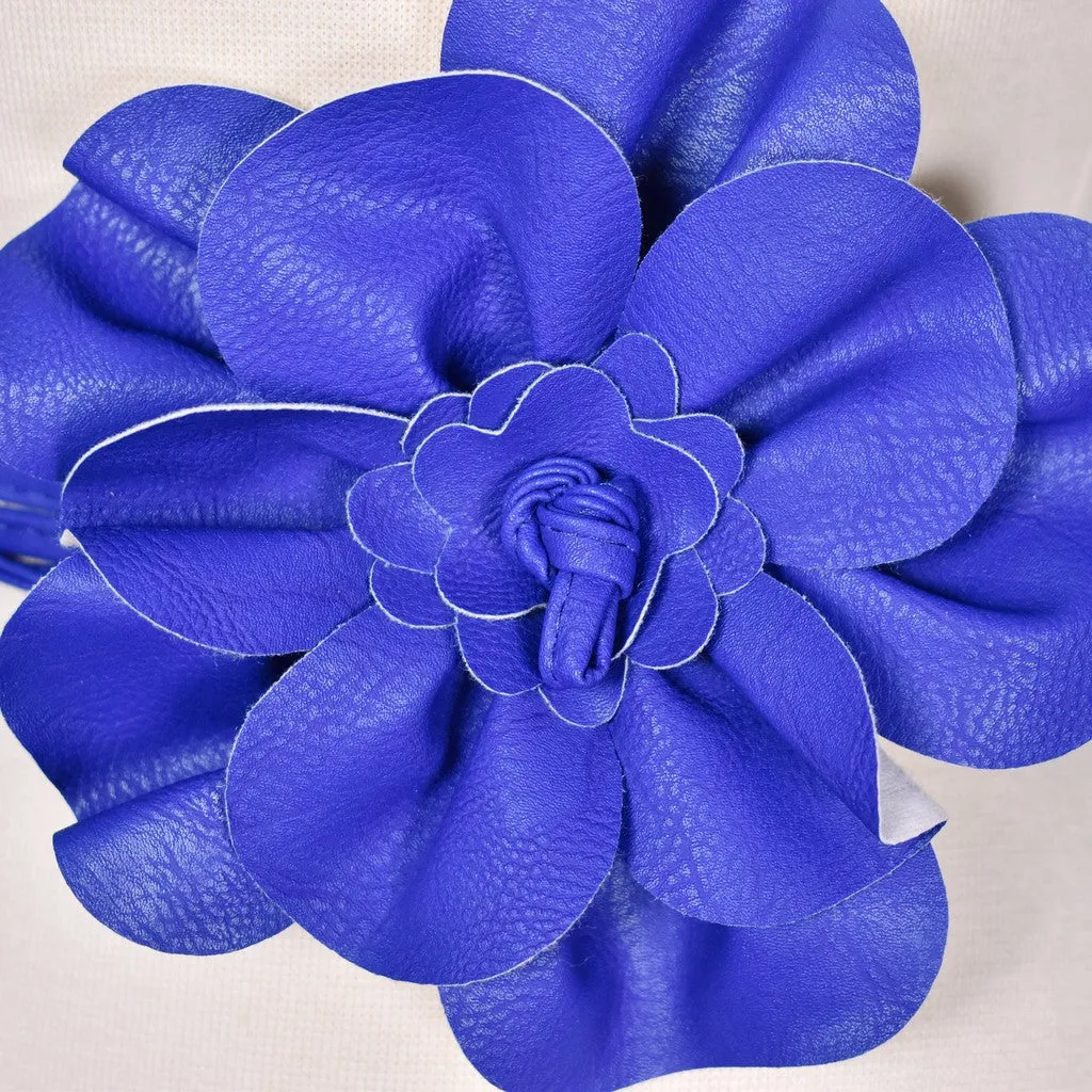 Royal Blue Floral Wrap Belt