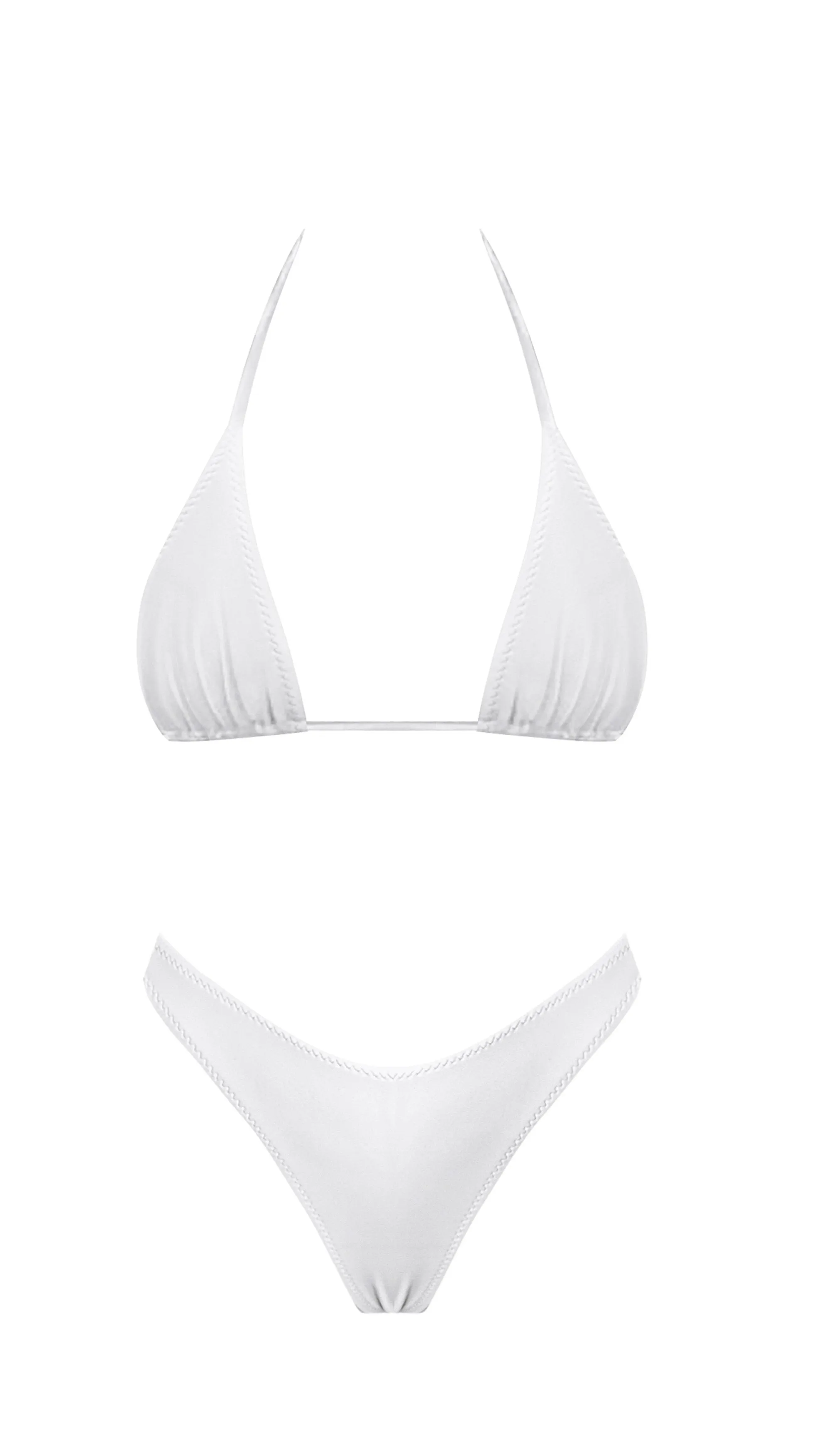 Smooth Minimal Triangle Bikini Top White