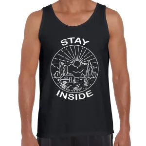 Stay Inside Van Outdoor Camping Fire Pit Minimal Illustration Tank Top