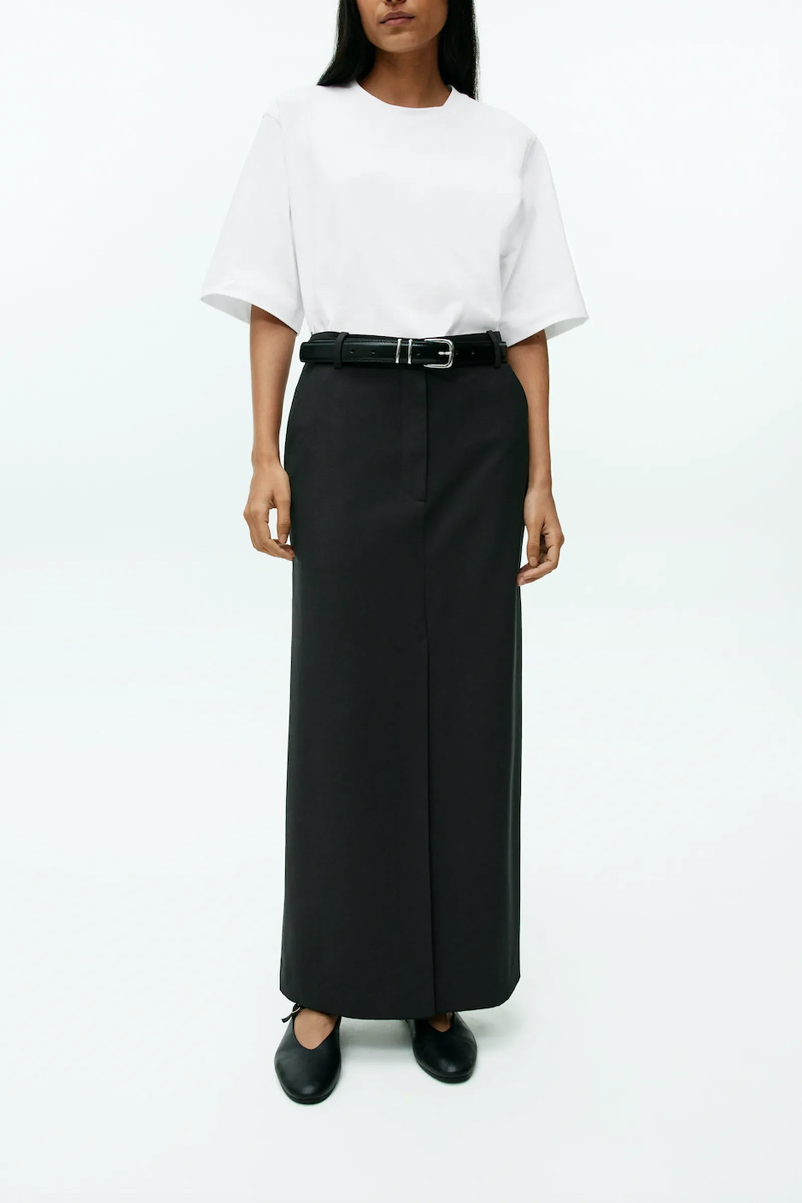 Tailored Wool-Blend Skirt