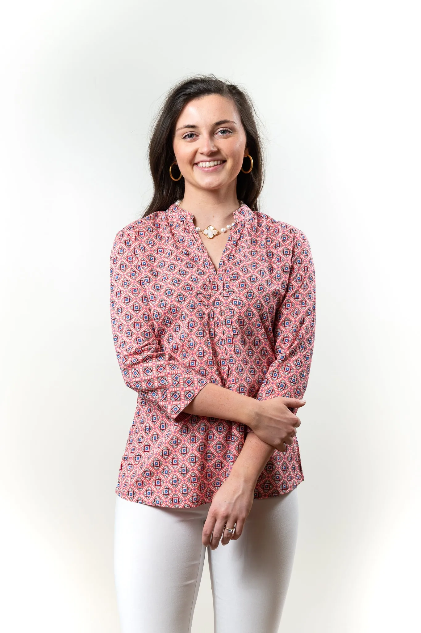 The Eloise Wear Anywhere Coral Print Top