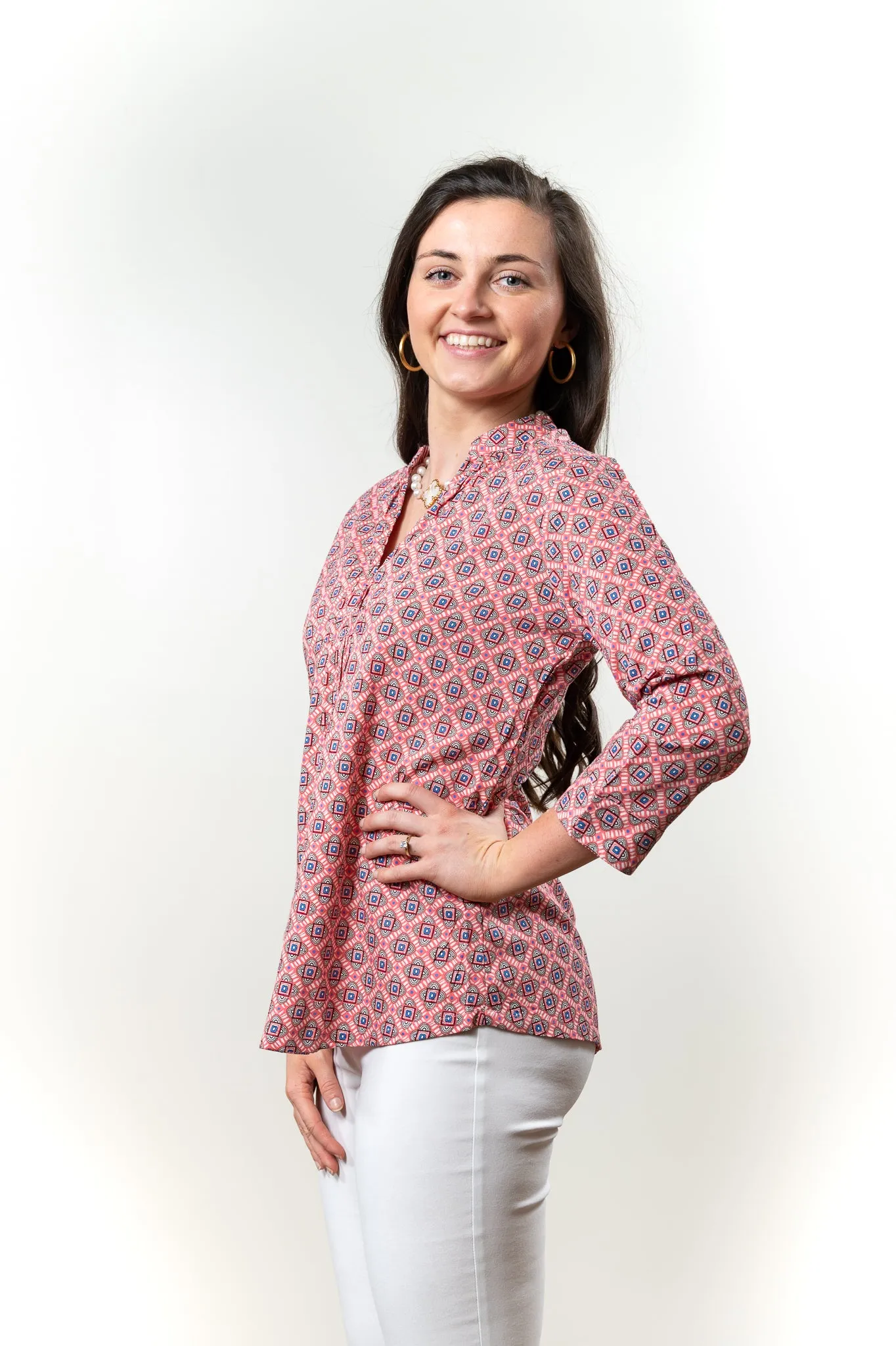 The Eloise Wear Anywhere Coral Print Top