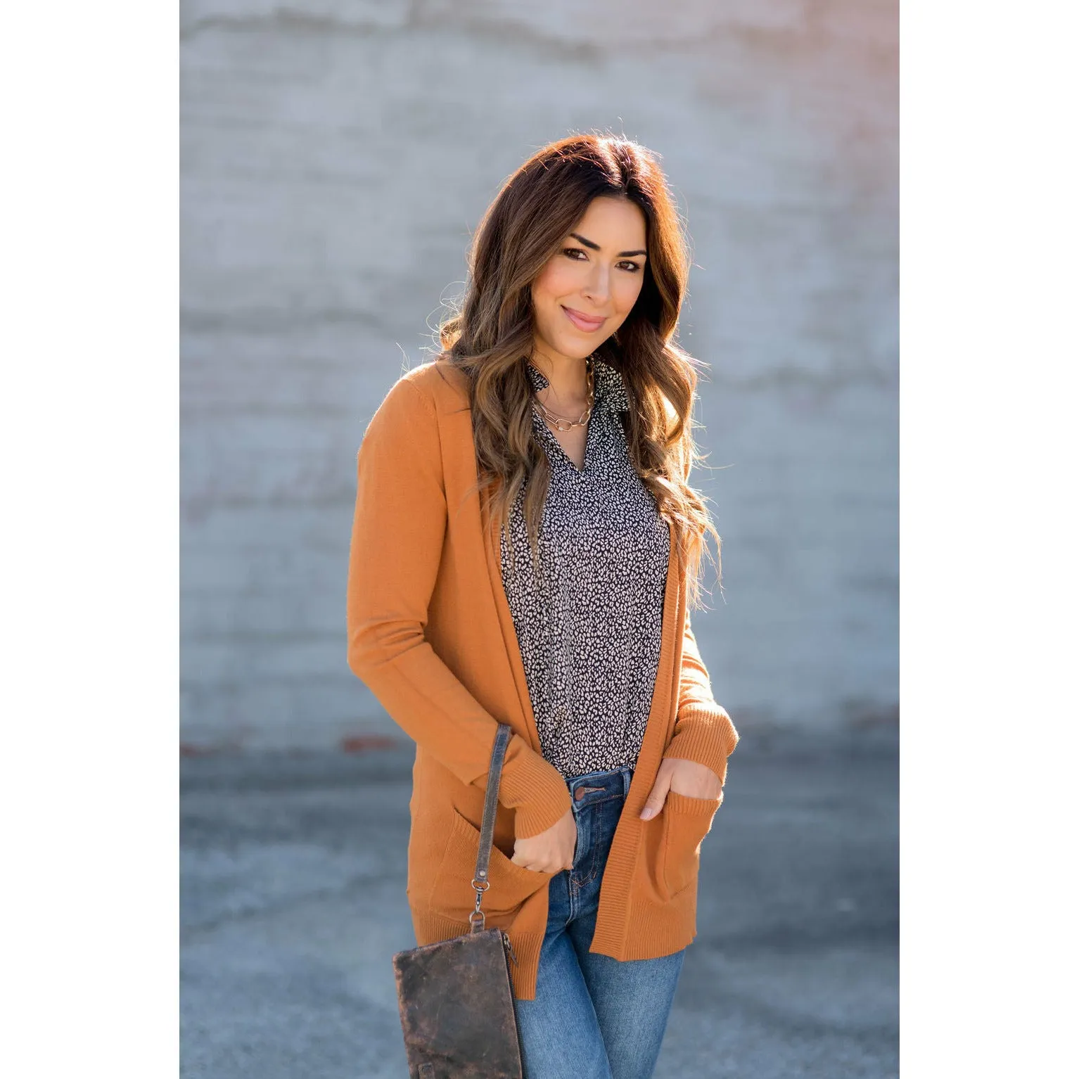 Tie High V-Neck Mini Leopard Blouse
