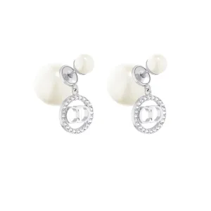 Tribales Silver Tone White Pearls Earrings