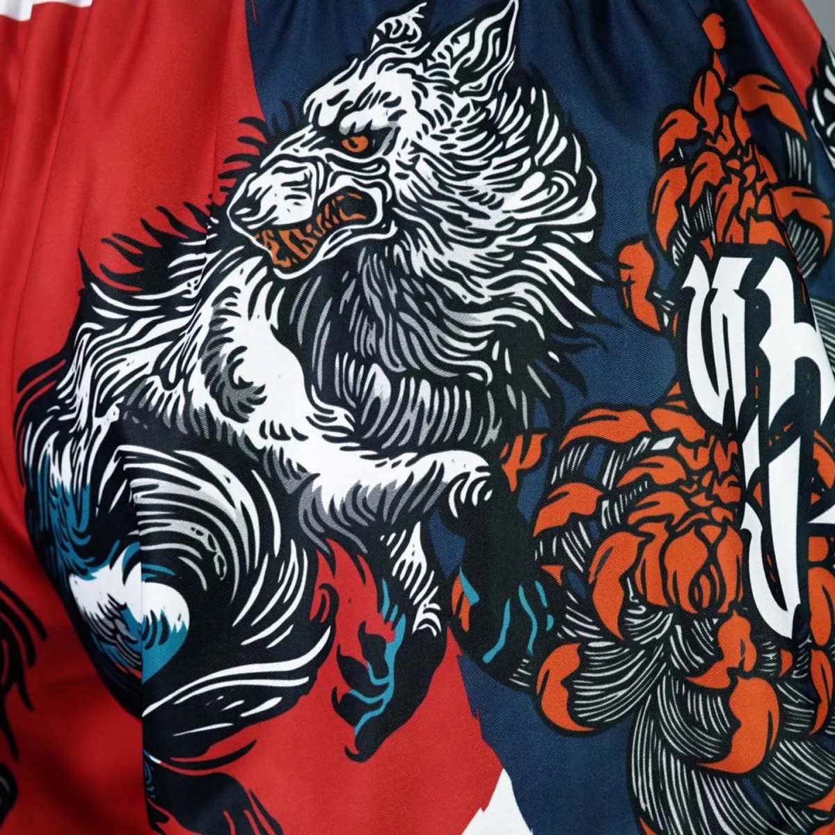 TUFF Sport MS684 Wolfpack Muay Thai Shorts Red/White