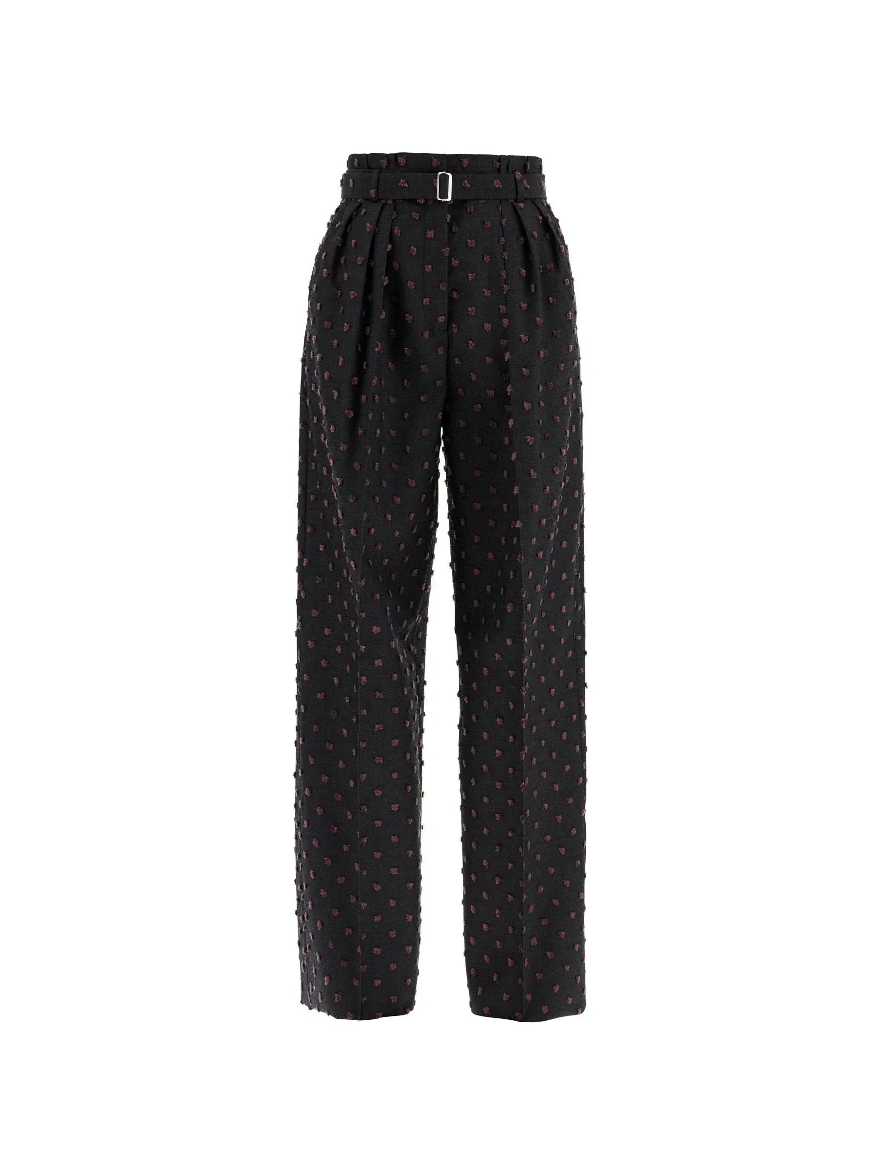 Wide Plumetis Cotton Trousers