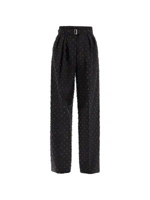 Wide Plumetis Cotton Trousers