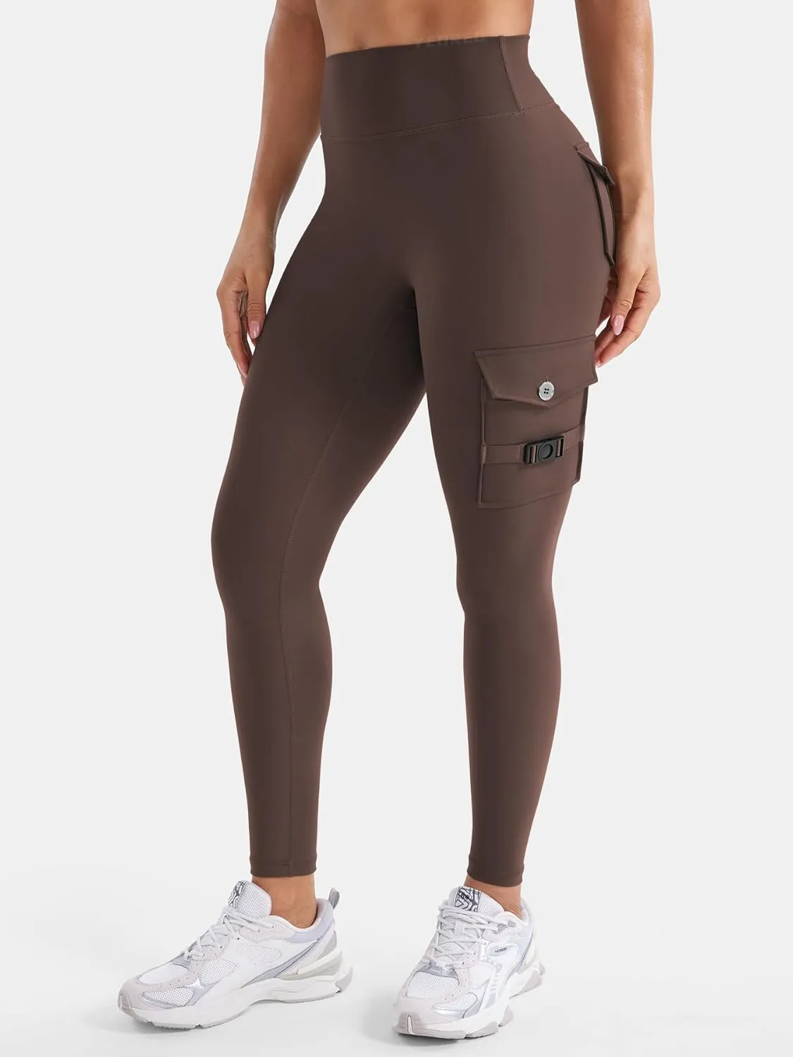 YEOREO CoreFlex Workout Cargo Leggings with Pockets for Women Hidden Scrunch Butt Lifting Leggings Gym Yoga Pants